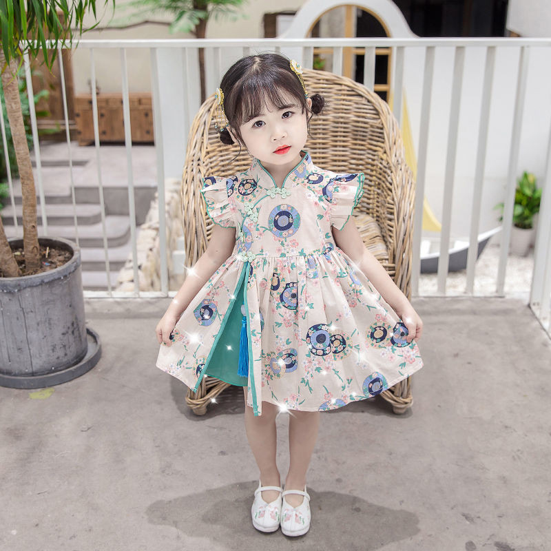 ชุดเด็ก Cheongsam เด็กกระโปรงหญิง Tiannv เด็กสไตล์จีนหญิง#小孩连衣裙旗袍儿童女裙子天女宝宝中国风女童公主裙子