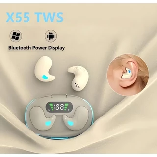 X55 Sleeping Earbuds หูฟังมินิไร้สายสําหรับทํางาน TWS หูฟังบลูทูธชุดหูฟังสเตอริโอซ่อนพร้อมไมโครโฟน HD Call กันน้ํา