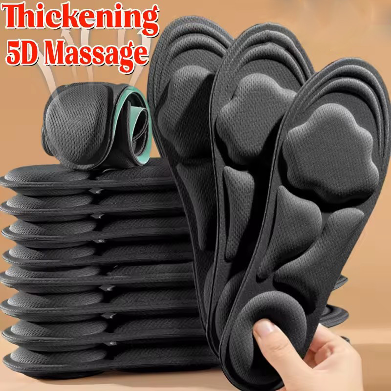 3 คู่ 6D นวดหน่วยความจําโฟม Insoles - Soft Cloud Breathable Cushion - Running Insoles Foot Care Orthopedic Insoles - Pain Relief Anti-Wear Insoles - Non Slip Back Heel Liner Pad