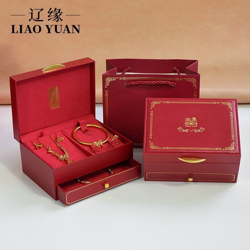 แนะนํา ซันจิน กล่องเครื่องประดับหมั้นงานแต่งงานสินสอดทองหมั้นฮาร์ดแวร์เครื่องประดับกล่องของขวัญแหวนส