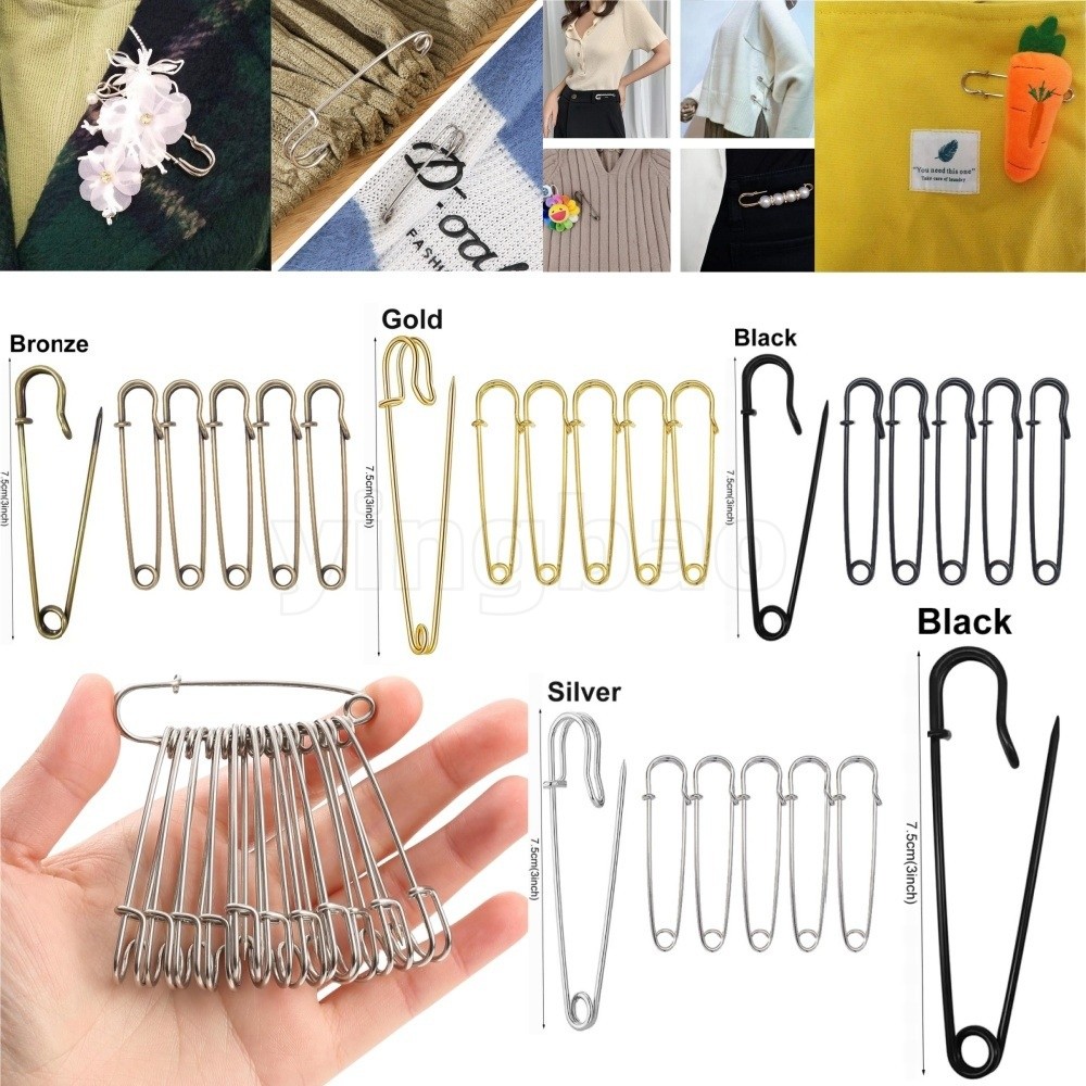 20 ชิ้นหมุดความปลอดภัยขนาดใหญ่เสื้อผ้าสารพัน 60 ชิ้น Heavy Duty Pins สําหรับงานฝีมือเข็มกลัดทํา (4 สี)