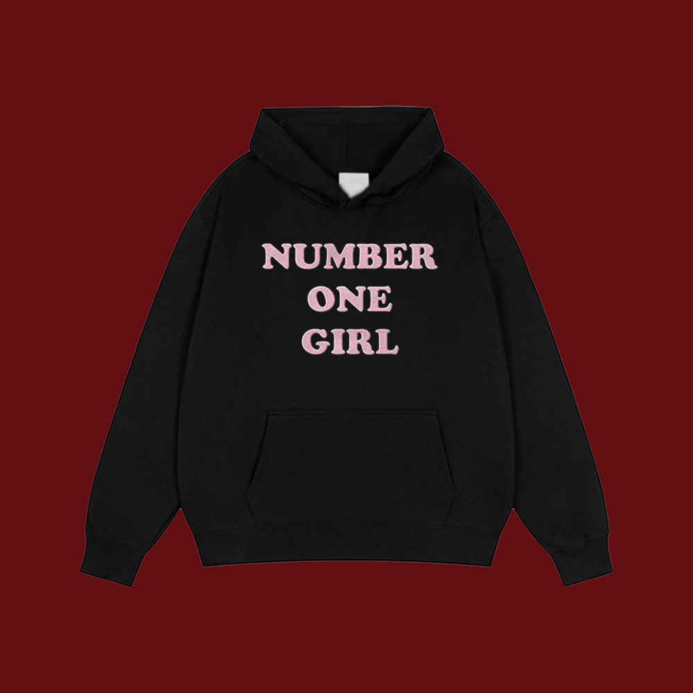 👕HOT! Kpop BLACKPINK ROSE ROSIE Merch Hoodie ผู้ชายและผู้หญิงหมายเลข ONE GIRL เสื้อสเวตเตอร์พิมพ์ลาย