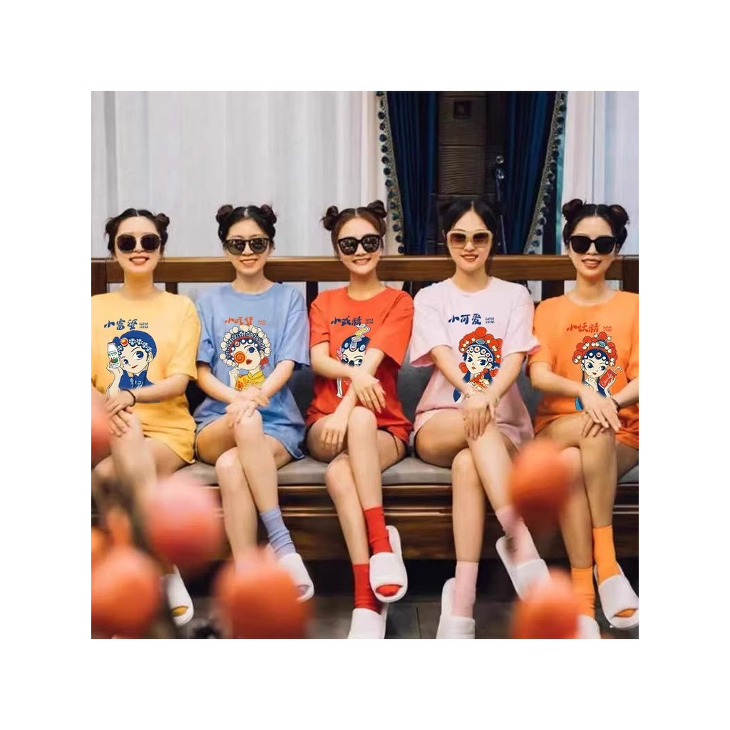 🍓September🍓เสื้อยืดแขนสั้นผ้าคอตตอนแท้ 3, 4, 5 หรือ 6 พี่น้อง สำหรับผู้หญิง ปรับแต่งได้