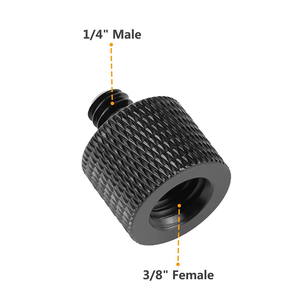 1ชิ้น3/8 "หญิงถึง1/4 "ชาย,1/4 "หญิง ถึง3/8" ชายสกรูอะแดปเตอร์ด้ายสําหรับขาตั้งกล้องอุปกรณ์เสริมไมโครโฟนผู้ถือกล้องเมา