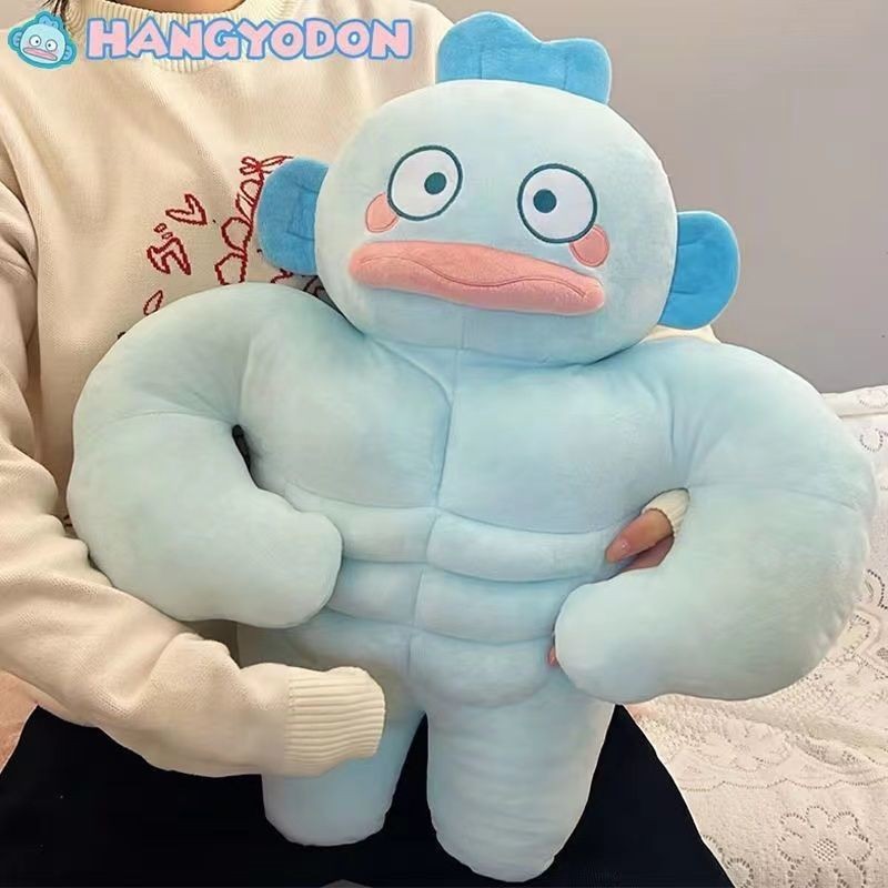 Spoof Muscle Fish Plush Toy ขนาด 40/60/80ซม. ตุ๊กตาการ์ตูน Soft หมอนน่ารักของขวัญวันเกิด - รูปที่ 7