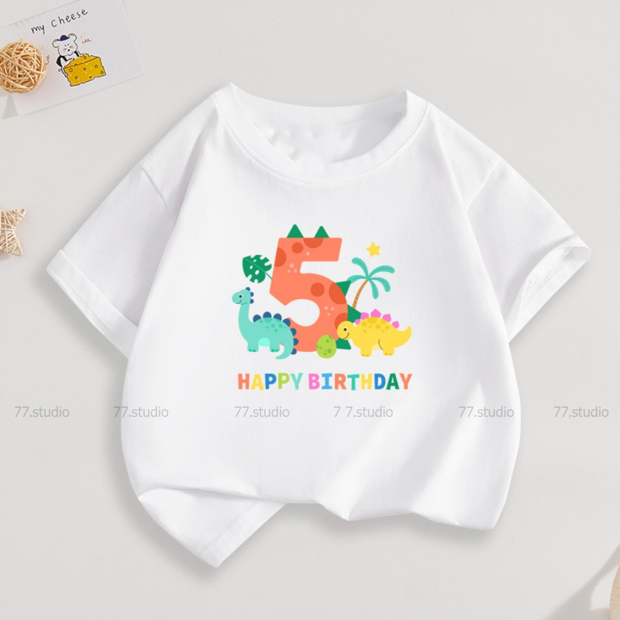 COD🔥ล็อตใหม่ล่าสุด🔥เสื้อยืดแขนสั้นพิมพ์ลายดิจิตอลสำหรับเด็ก เด็กชายและเด็กหญิง วันเกิด ฤดูร้อน ผ้าฝ้ายบริสุทธิ์