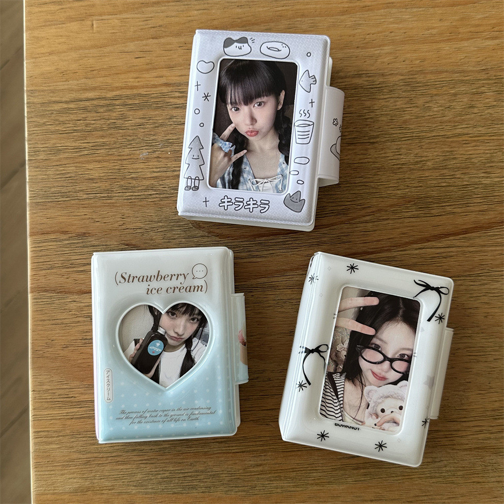 อินสไตล์สตรอเบอร์รี่ไอศครีม ยี่กงเกอ การ์ดหนังสือย้อนกลับหัวเข็มขัด 10 ซม. อัลบั้มรูปโพลารอยด์ ความช่วยเหลือ การ์ดรูปถ่ายกระเป๋าหนังสือเก็