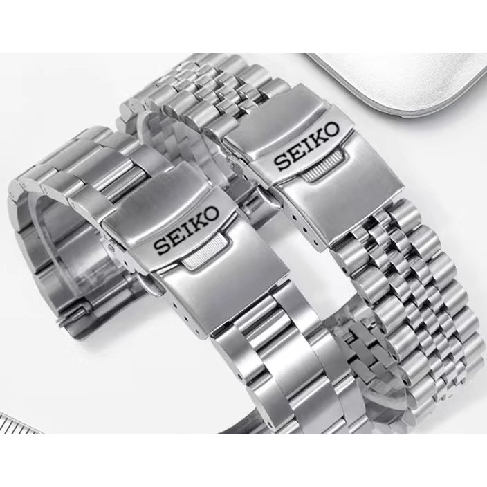 Seiko SKX007 SKX009 สายนาฬิกาสแตนเลส Brushed & Polishing Links, เปลี่ยนสายนาฬิกาแบบพับได้ที่ปลอดภัย