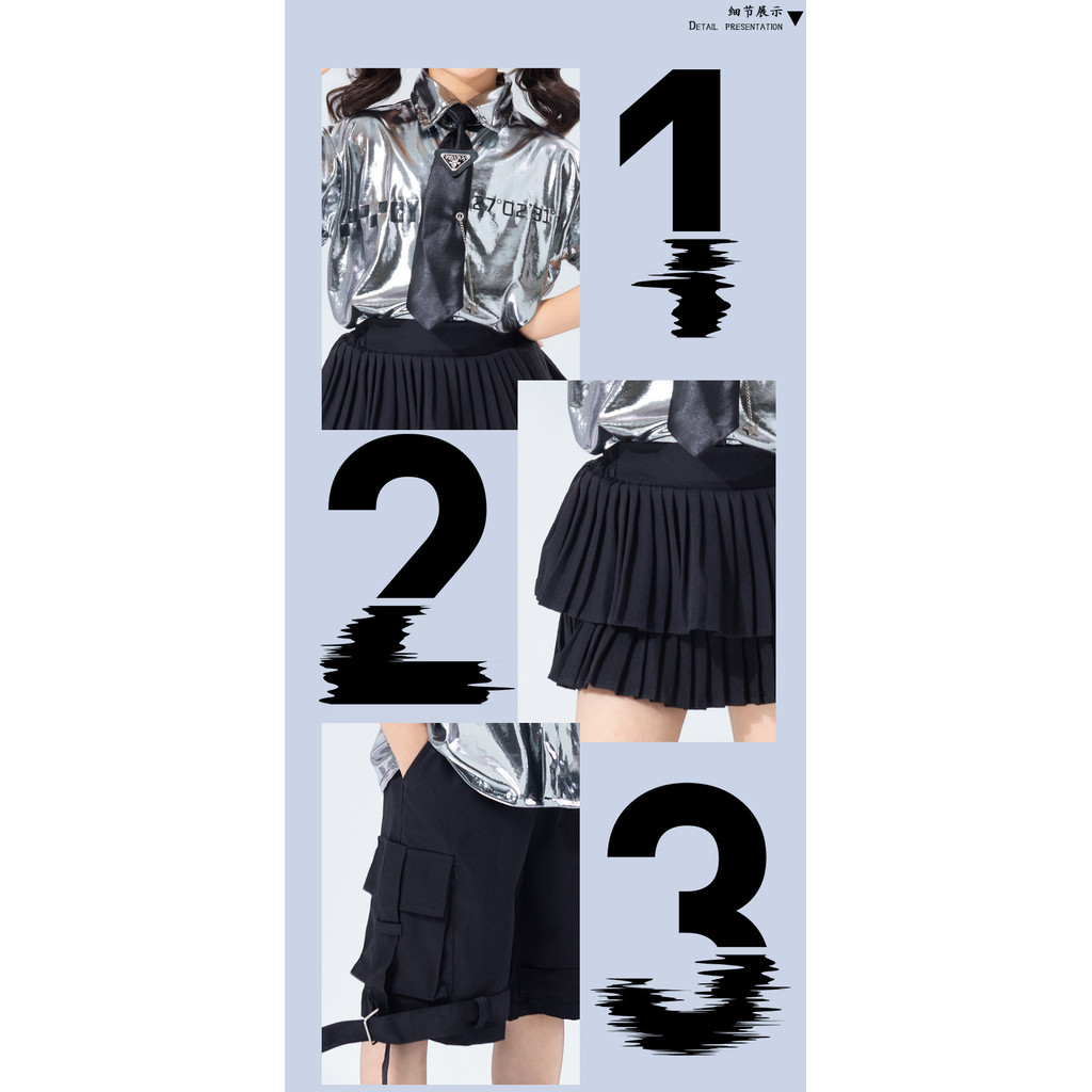 15-75KG ชุดเชียร์ ชุดเต้นเด็ก ชุดเต้นแจ๊ส เด็กผู้หญิง เสื้อ ชุด cover dance ชุดฮิปฮอป เด็กผู้ชาย กางเกง ชุดเต้น cover ชุดเซ็ทเด็ก - รูปที่ 6