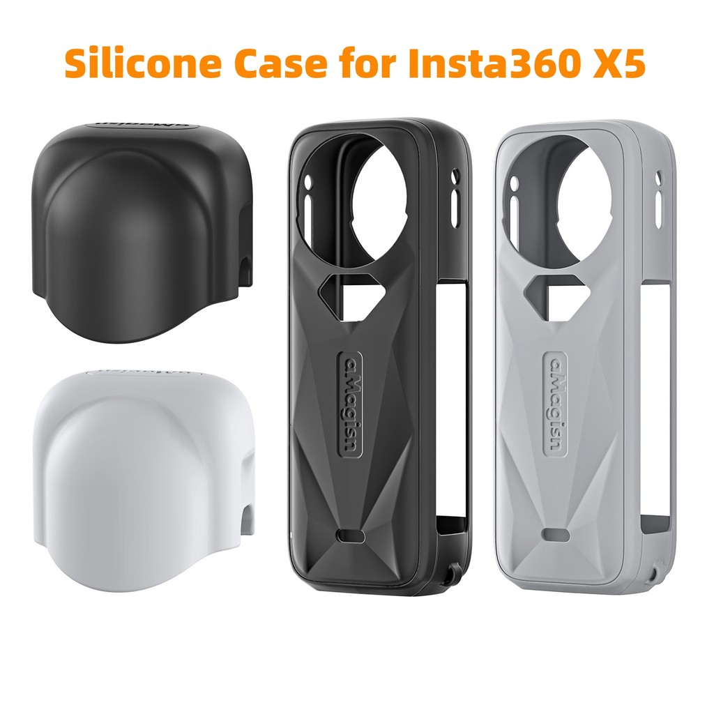 เคสซิลิโคน aMagisn สําหรับ Insta360 X5 – ฝาครอบป้องกันฝุ่นและรอยขีดข่วน | ตัวป้องกันเลนส์ แบบนิ่ม | เหมาะสําหรับอุปกรณ์เสริมสําหรับกล้อง X5