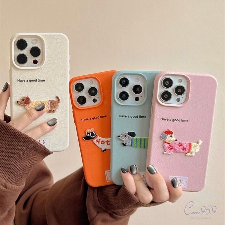 เคสไอโฟน IPhone 11 16 14 15 13 12 Pro Max XR X 7Plus XS Max 7 15 14 16 8 Plus SE ปกหนังนุ่มสัมผัสผิวลูกหมาสุดน่ารัก