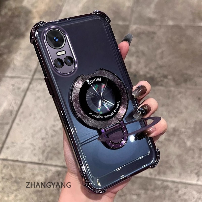 สําหรับ OPPO RENO 10 5G RENO 10 Pro 5G วงเล็บหรูหราไฟฟ้าไล่ระดับสีแฟลชผงออกแบบใหม่เคสโทรศัพท์ SJSFDDE