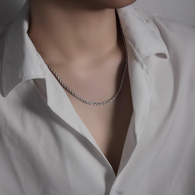 โซ่บิดอารมณ์เรียบง่าย, สร้อยคอกระดูกไหปลาร้าอินเทรนด์ของผู้ชาย, โซ่อเนกประสงค์ฮิปฮอปไม่ซีดจางย้อนยุค