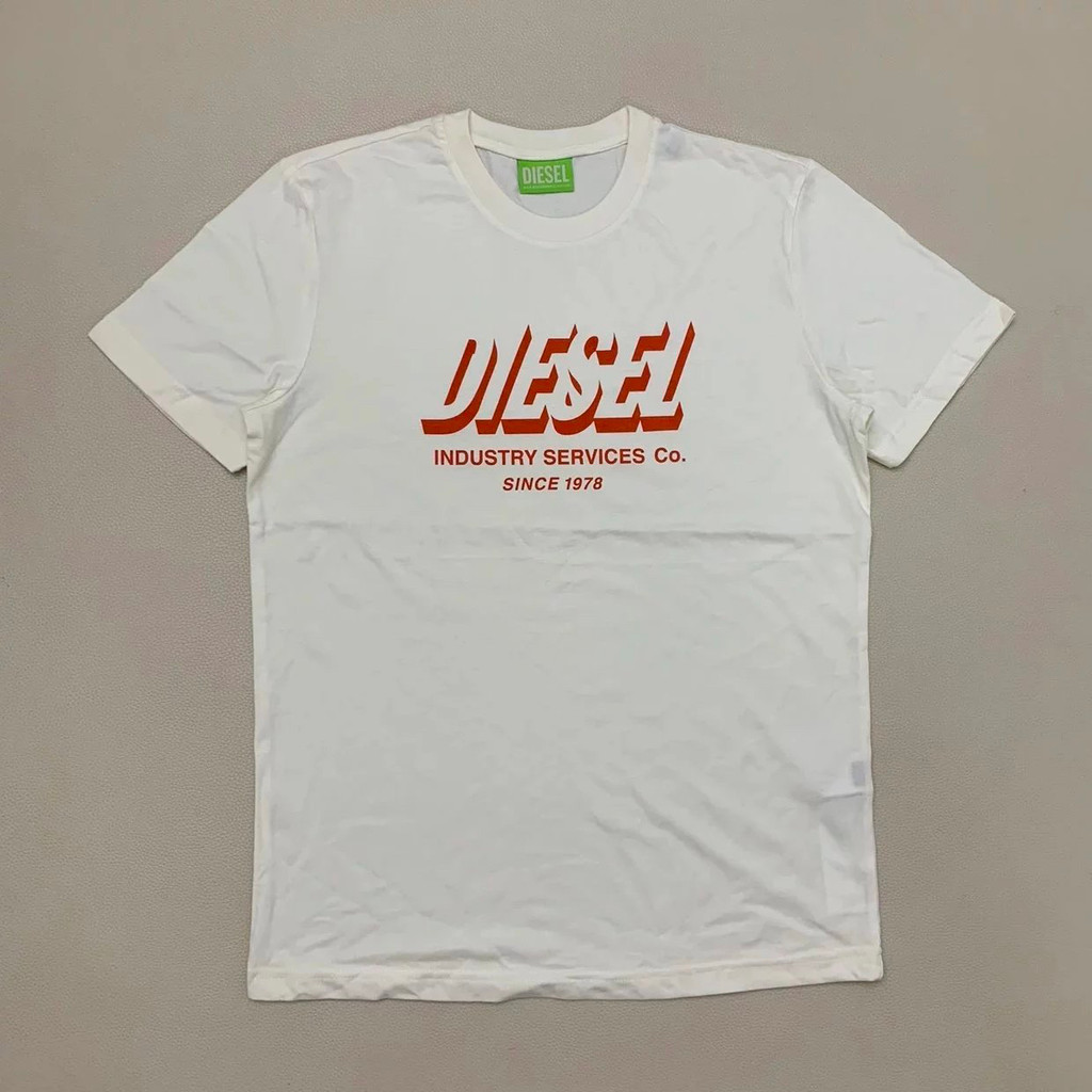 DIESEL DIESEL Italy T-DIGOS-A5 เสื้อยืดแขนสั้นพิมพ์ลายผ้าฝ้ายแท้