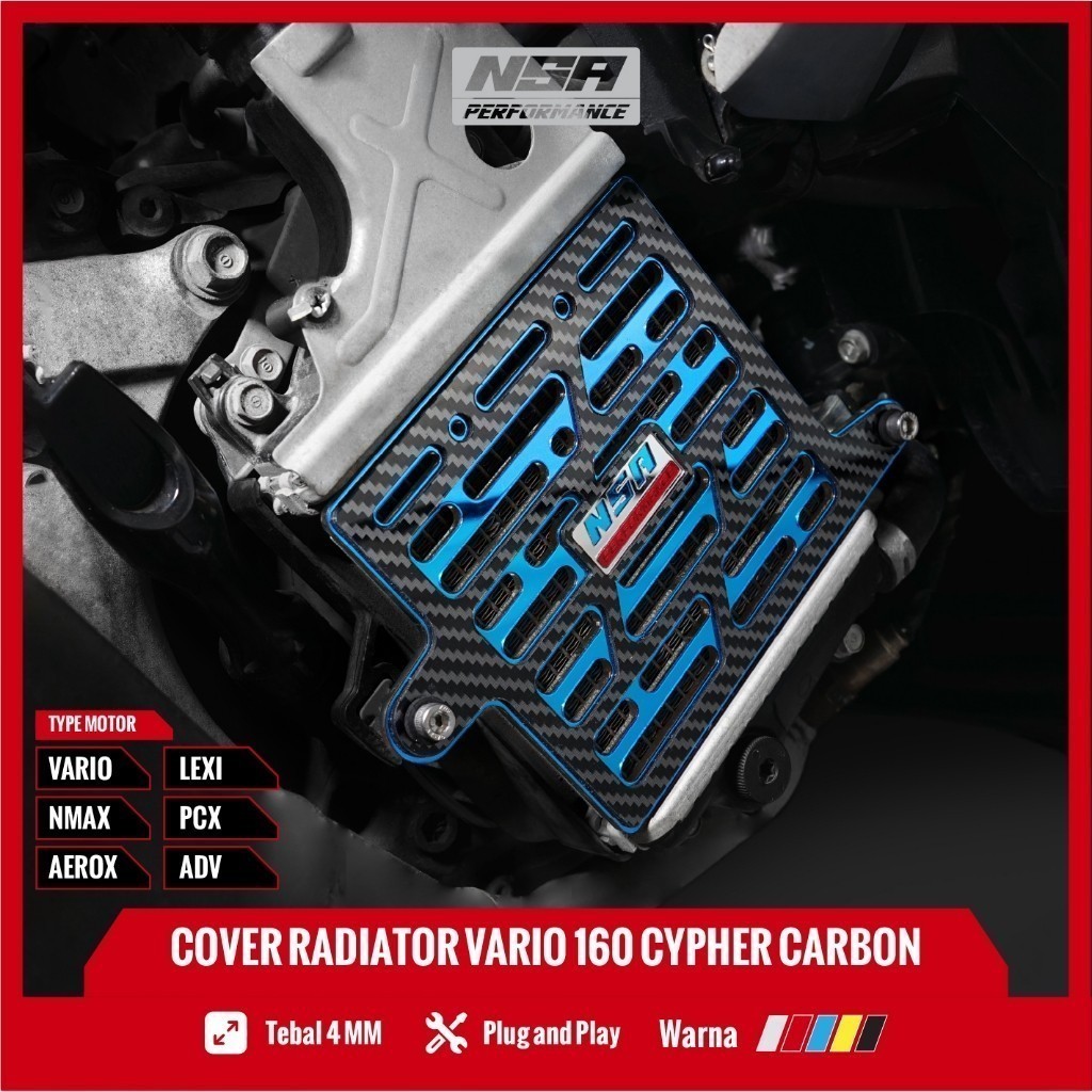 NSA COVER RADIATOR CYPHER คาร์บอน VARIO PCX NMAX AEROX ADV LEXI STYLO ฝาครอบหม้อน้ํา Yamaha Honda 12