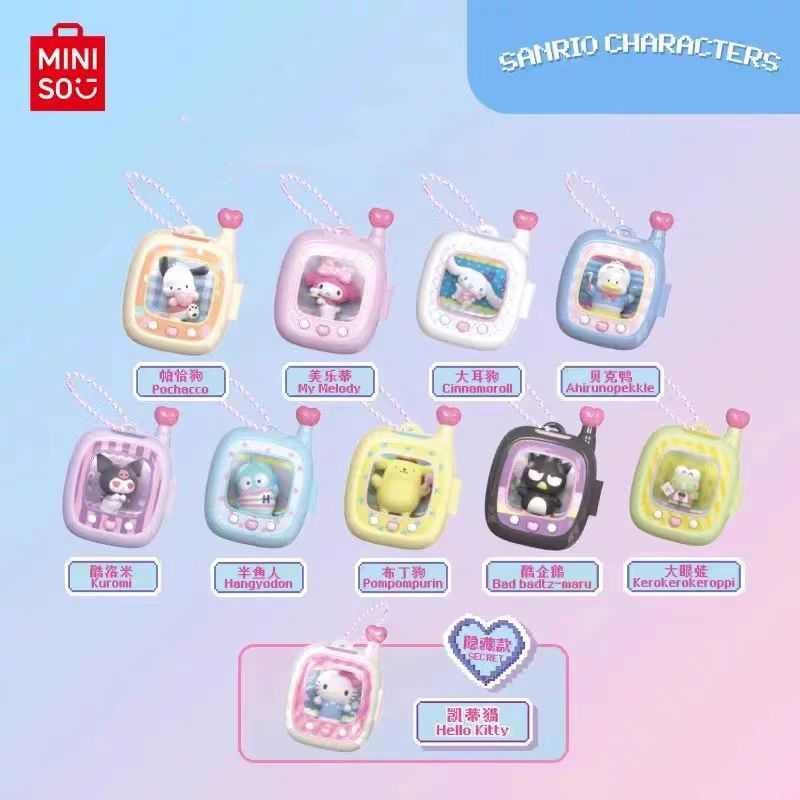 [ของแท้] Sanrio Pocket Elf Series Gleamy จี้ Mystery กล่องรูปตุ๊กตาของเล่นเด็กผู้หญิงเด็กของขวัญ Hellokitty Melody Kuromi