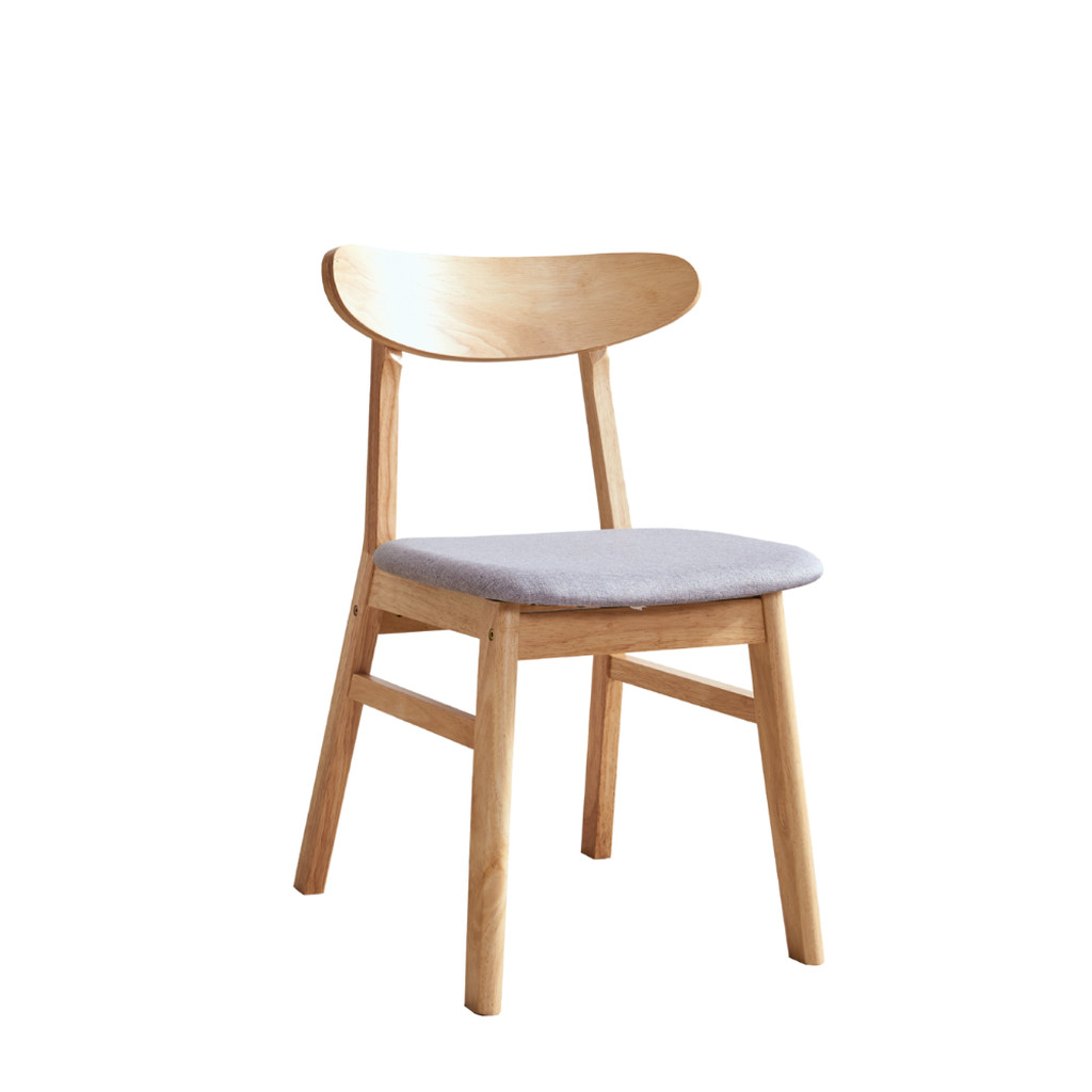 Evergreen Furniture เก้าอี้ไม้ยางพารา สไตล์เรียบหรู ( 4 ตัว / กล่อง ) มี 3 สีให้เลือก IK+