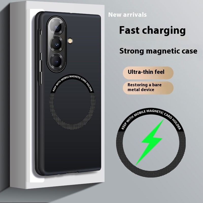 Ultra Thin Matte Frameless Magnetic ไร้สายชาร์จพลาสติกสําหรับ Samsung Z พับ 7 Z พับ 7 6 5 4 3 สีทึบป้องกันลายนิ้วมือ Hard ฝาหลัง