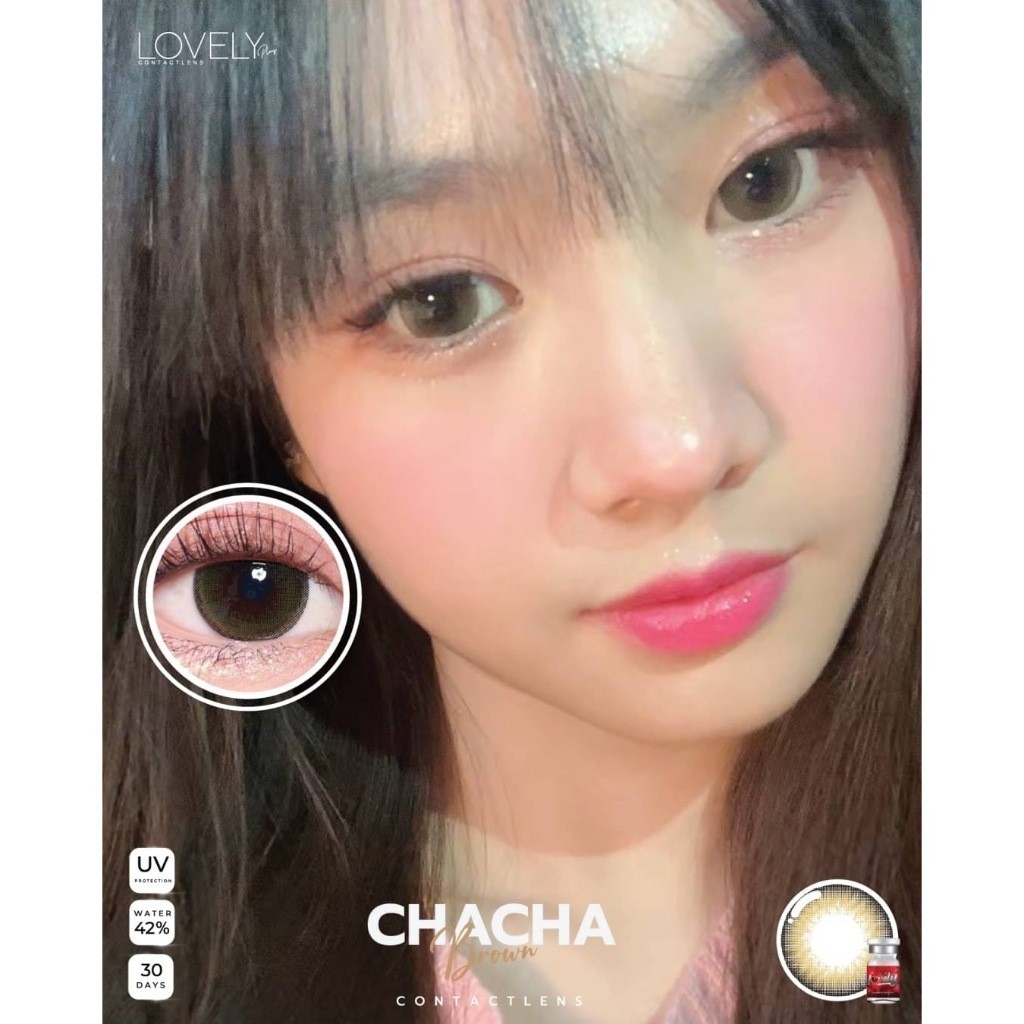 🔥คอนแทคเลนส์ 💗ขนาดบิ๊กอาย💗 Chacha (Lovelylens) สี :