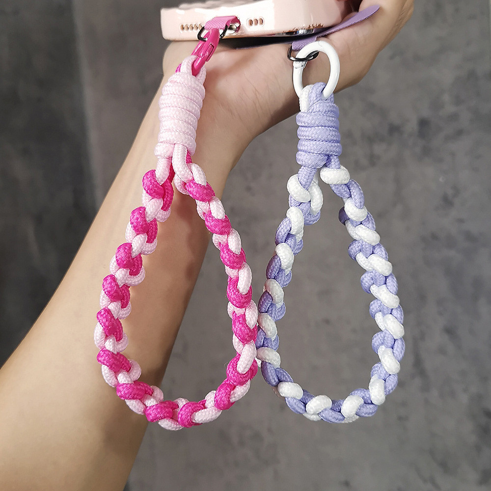 เชือกคล้องโทรศัพท์มือถือ ทอข้อมือเชือกคล้องโทรศัพท์มือถือ โซ่โทรศัพท์มือถือป้องกันการสูญหาย ยาว/สั้น/หนา/บาง-SJPS