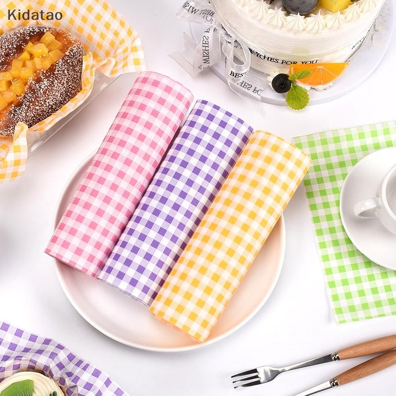 Kidatao 50 ชิ้นอาหาร Wd กระดาษน้ํามันกระดาษขี้ผึ้งขนมปังแซนวิช Burger Fries Macarons บรรจุภัณฑ์ครัวเบเกอรี่เครื่องมือบรรจุภัณฑ์ตกแต่งใหม่