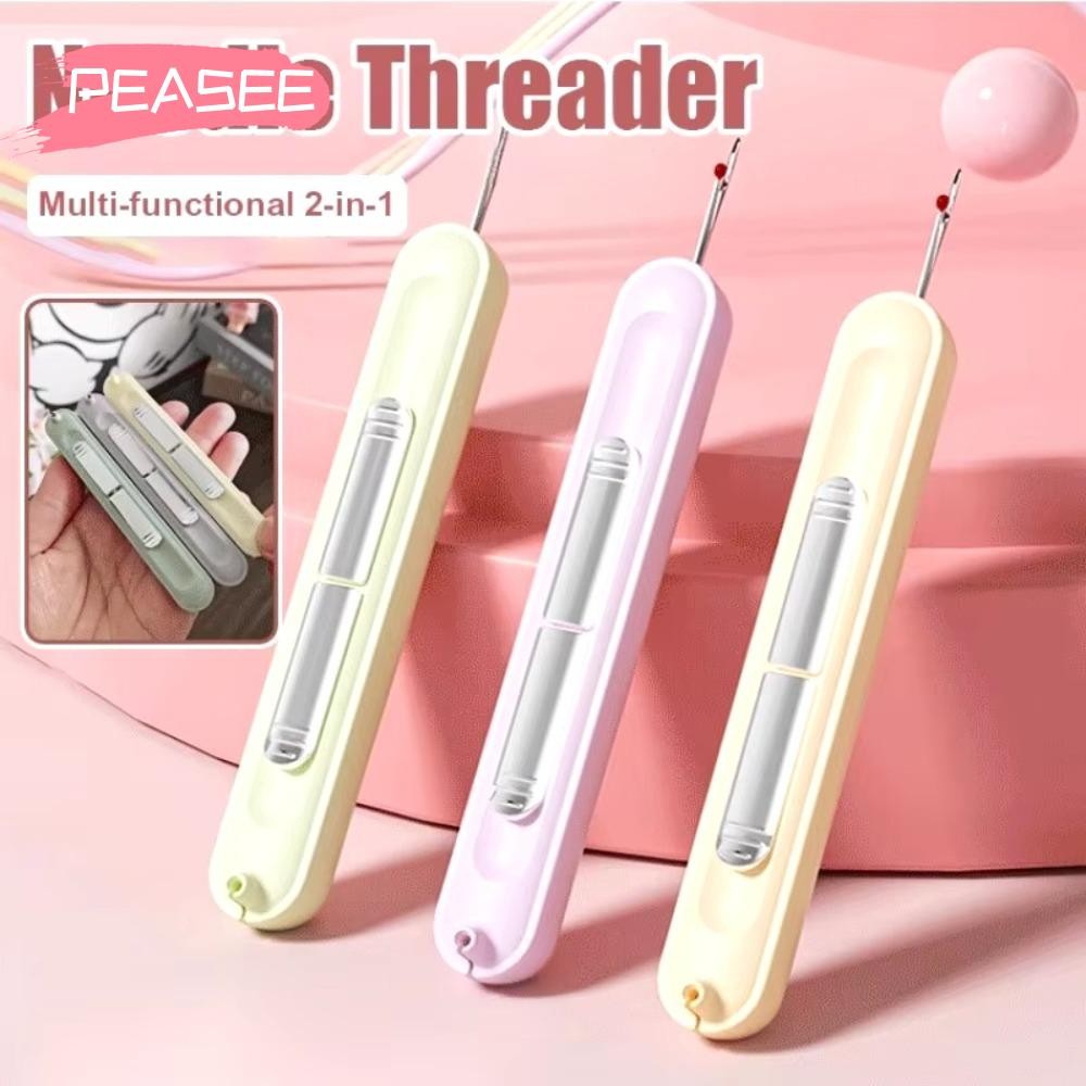 [PEASEE] Threading Needle Threader, เย็บปักถักร้อย Double Head Hand เย็บเครื่องมือพิเศษ, เย็บปักถักร้อย Cross Stitch มัลติฟังก์ชั่น DIY อุปกรณ์เย็บผ้าหยิบด้าย Remover