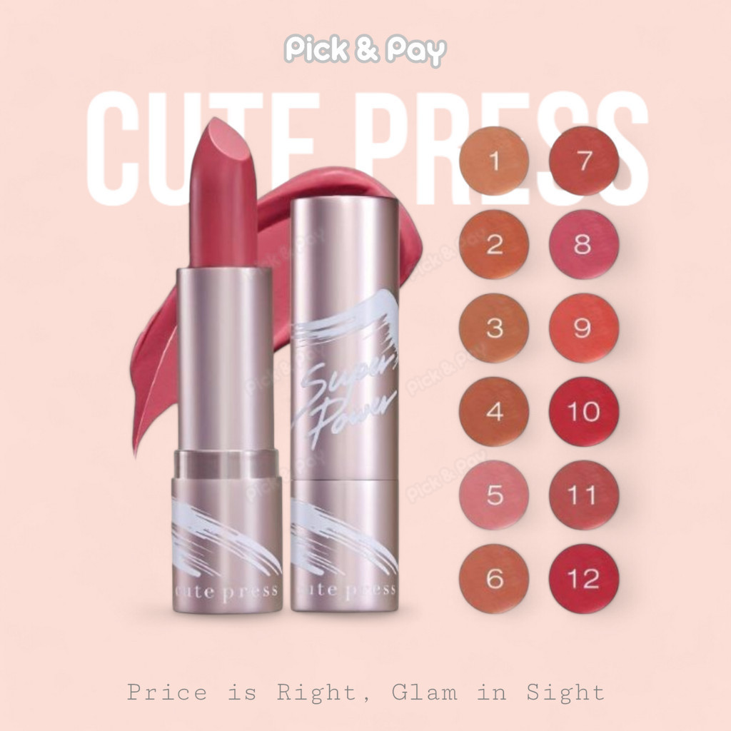 Cute Press Super Power Semi Matte Lipstick ลิปสติก เนื้อแมทท์ เบาสบายปาก