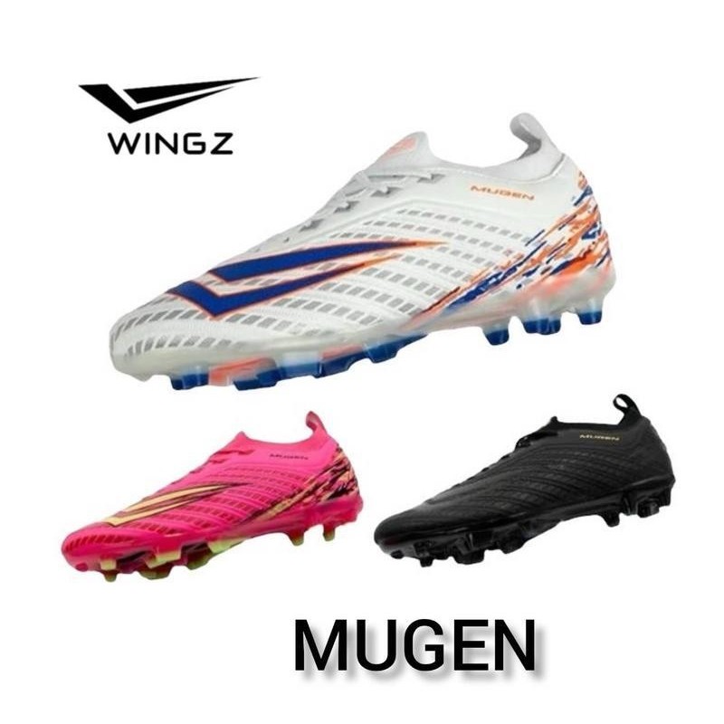 รองเท้าสตั๊ด WINGZ ( รุ่น รองท็อป MUGEN ) หนัง PU น้ำหนักเบา ทนทาน ใส่เล่นทั้งสนามหญ้าจริงและหญ้าเที