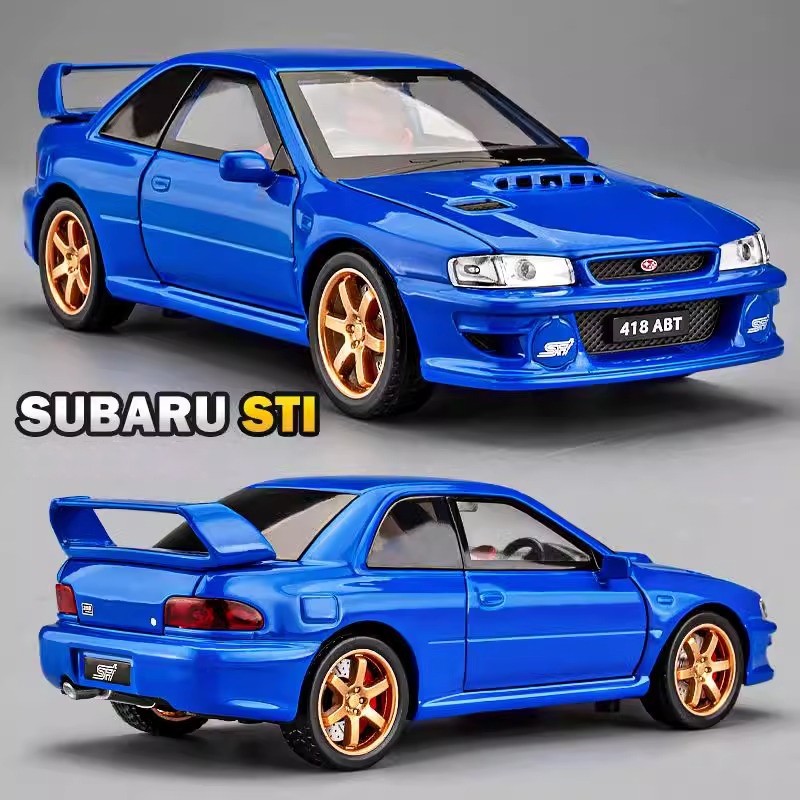Lepton Jdm 1:32 Subaru Impreza WRX STI โลหะผสมโลหะ Diecast รุ่นรถเสียงและแสงของขวัญสําหรับแฟน