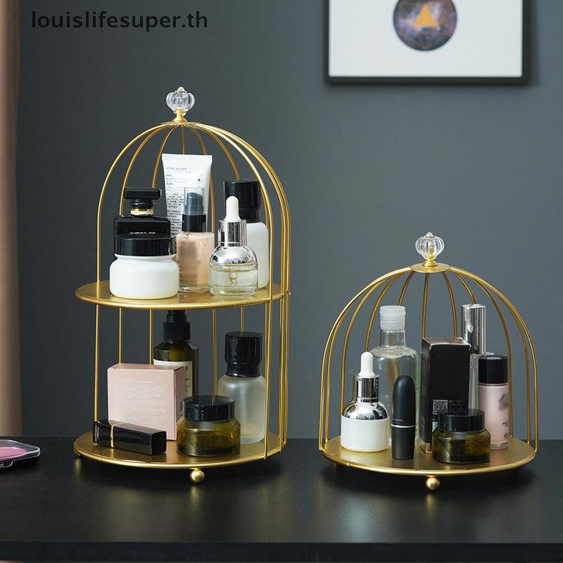 Lls Iron Art สไตล์นอร์ดิกชั้นวางกรงนกชั้นเก็บเครื่องสําอาง Finishing Table Rack HOT