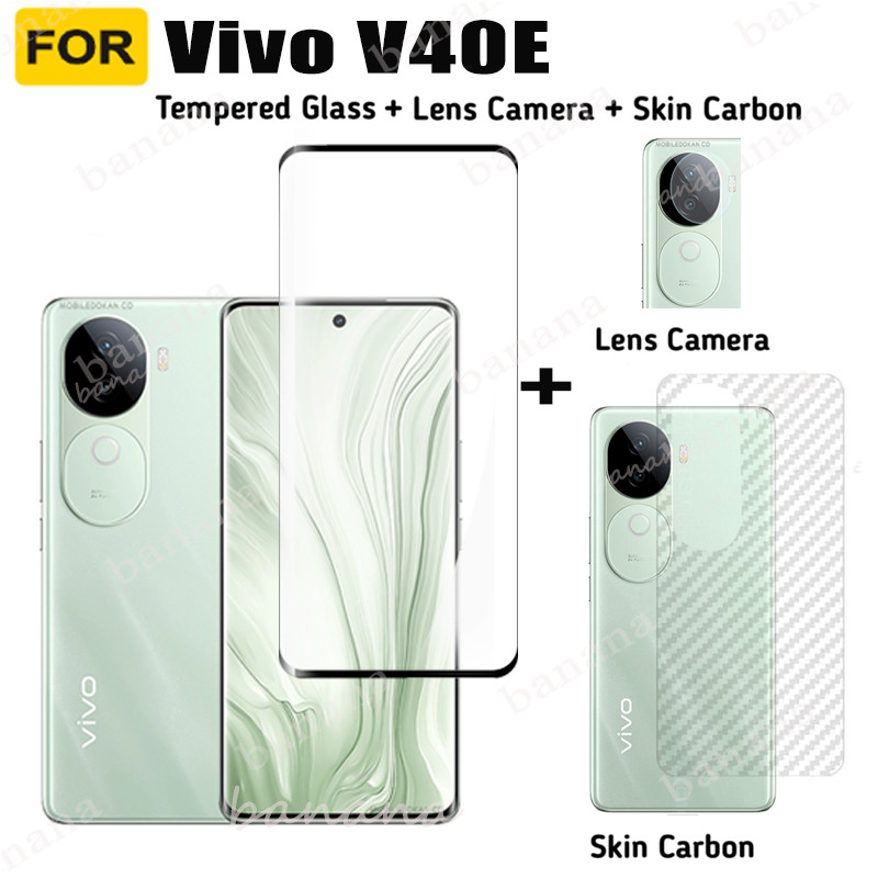 Vivo V40e ฟิล์มกระจกนิรภัยคลุมทั้งหมดสําหรับ Vivo V40e V40 Pro ป้องกันหน้าจอ 3 IN กระจกเลนส์กล้อง