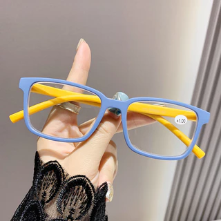 (+0~+400) แว่นสายตายาวป้องกันแสงสีฟ้าแว่นสายตายาวกรอบแว่นตาแฟชั่นหลายสีสายตายาวสําหรับผู้สูงอายุตาอ่าน