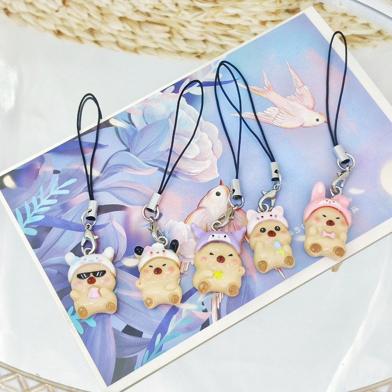 น่ารักการ์ตูน Sanrio Capybala โทรศัพท์ Chain Kawaii โทรศัพท์ Lanyard พวงกุญแจสําหรับสาวน่ารักสายคล้องโทรศัพท์มือถือ