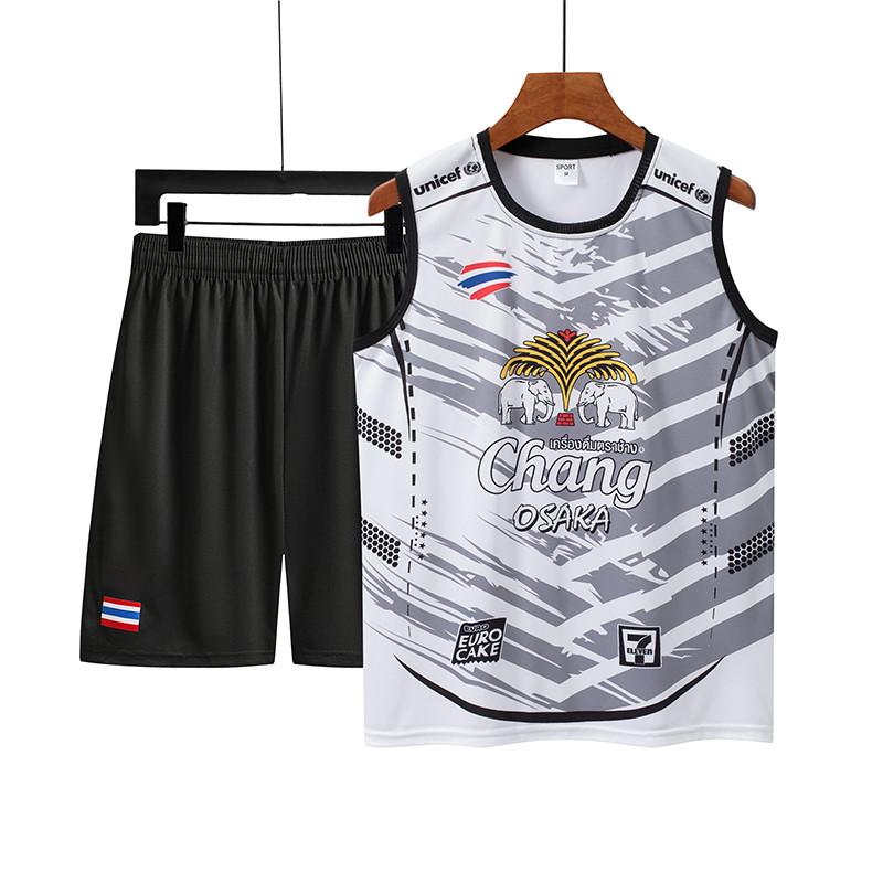 ชุดกีฬาแขนกุด เสื้อกีฬา sport ชุดวิ่ง ชุดกีฬา ผู้ชาย เบาสบาย ระบายอากาศ ช้างลายใหม่ เสื้อแขนกุด