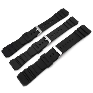สายนาฬิกาซิลิโคนอ่อน 18/20 มม.22 มม.24 มม.26 มม.28 มม.สําหรับ Casio W800H SGW400 F91W AE1200/1300 กันน้ํากีฬายางนาฬิกาสีดําผู้ชายผู้หญิงสร้อยข้อมือเข็มขัด