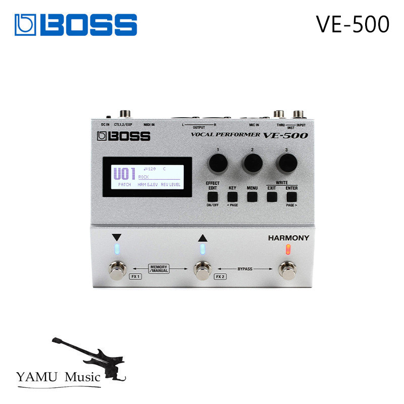 BOSS VE-500 Vocal Performer Multi-Effects Stompbox อัตโนมัติ Vocal และ Vocal Pitch Professional Calibration กีตาร์อุปกรณ์เสริม VE500