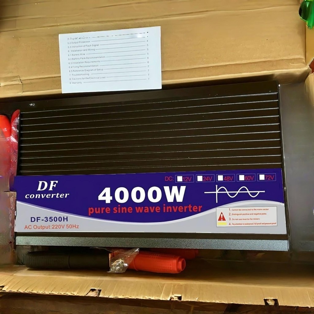 DF4000W อินเวอร์เตอร์ เพียวซายเวฟ 5000w 12v/24v CJ Inverter pure sine wave สำหรับงานโซล่าเซลล์ เครื่
