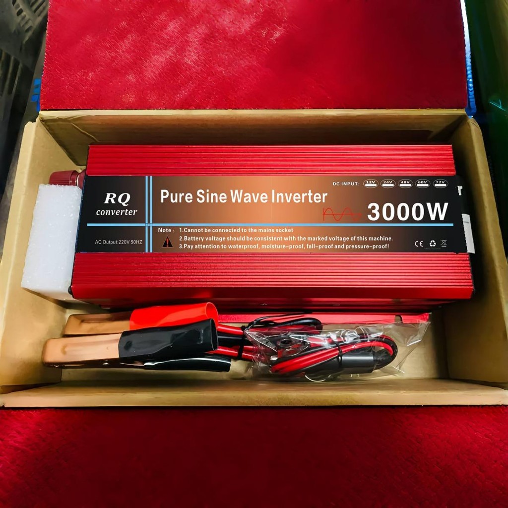 RQ3000W  จัดส่งตลอด24H ตัวแปลงไฟรถเป็นไฟบ้าน แปลงไฟ 12V 24Vเป็น 220V แปลงไฟรถยนต์ 12v to 220v อินเวอ