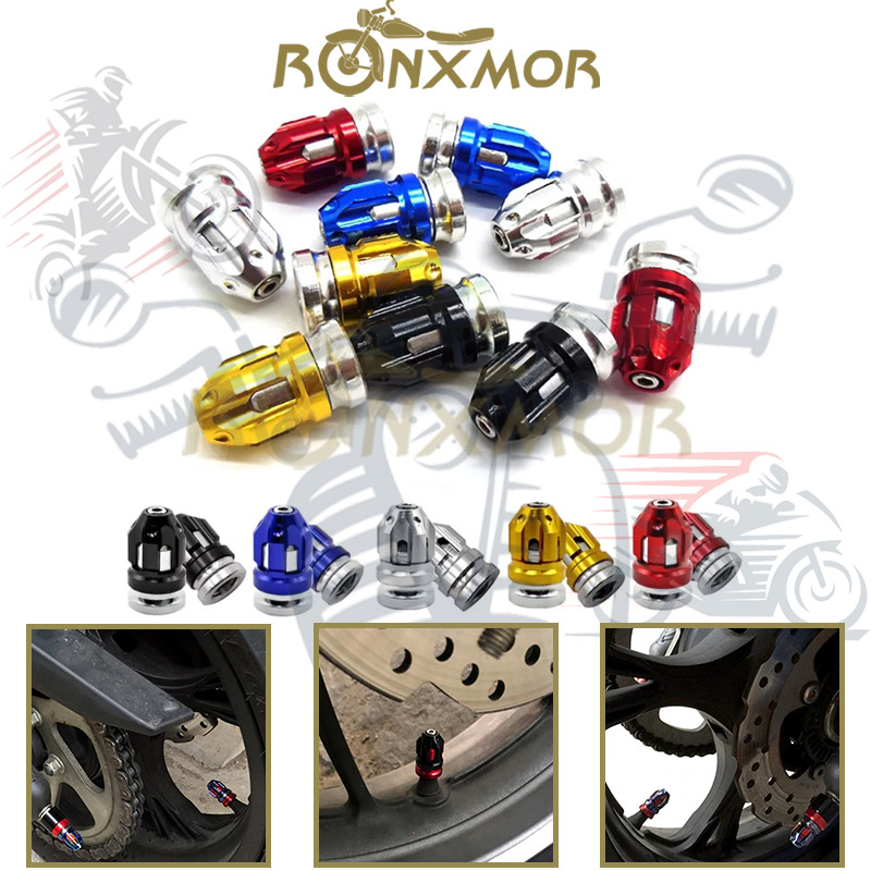 Ronxmor 1 คู่อลูมิเนียมยางวาล์วหมวกล้อรถ Stem Caps รถยนต์ยางหมวก Anti-Leak วาล์วเหมาะสําหรับรถจักรยานยนต์จักรยานจักรยาน