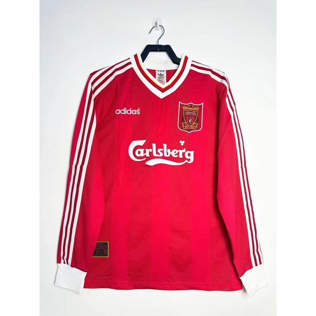 1995-96 Liverpool home เสื้อฟุตบอลแขนยาวย้อนยุคแขนยาว