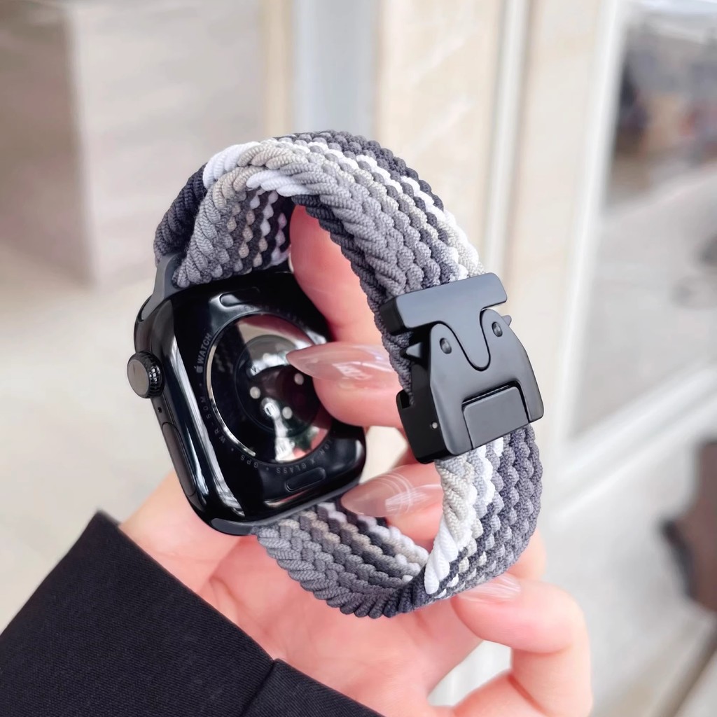 สไตล์ร่มชูชีพสายคล้องคอสําหรับ แอปเปิล ดู ชุด 10 9 8 7 6 5 4 กับ 3 2 1 พิเศษ/พิเศษ 2 สายไนลอนอ่อนสําหรับ ฉัน-ดู 46 มม.42 มม.44 มม.40 มม.45 มม.41 มม.38 มม.49 มม.สายนาฬิกา