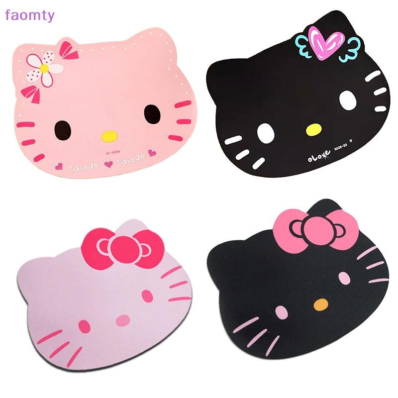 Faomty Sanrio การ์ตูนแผ่นรองเมาส์คอมพิวเตอร์ Kawaii Hello Kitty Anti-Slip โต๊ะ Pad สีดําสีชมพูกาแฟแผ่นรองเม้าส์นุ่มสาวของขวัญ TH