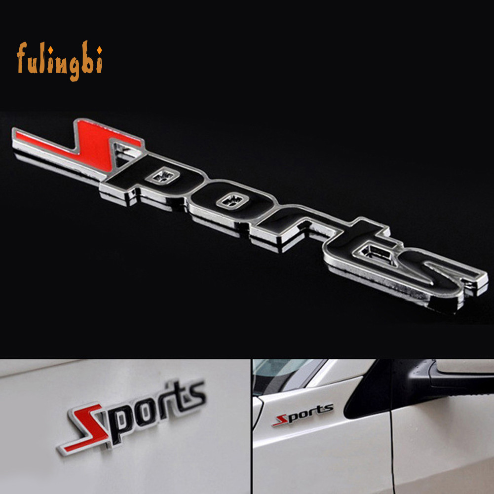 Fua-sports ตัวอักษรรถบรรทุกจัดแต่งทรงผมติดฉลากสติกเกอร์ 3D Chrome โลหะตกแต่งสัญลักษณ์