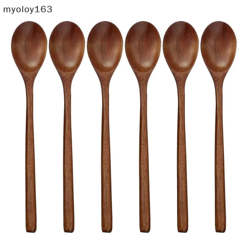 ของฉัน 1 ชิ้นช้อนไม้ไผ่ครัวสไตล์เกาหลี 9 นิ้วซุปบนโต๊ะอาหารทําอาหารน้ําผึ้งช้อนกาแฟผสมช้อน ไทย