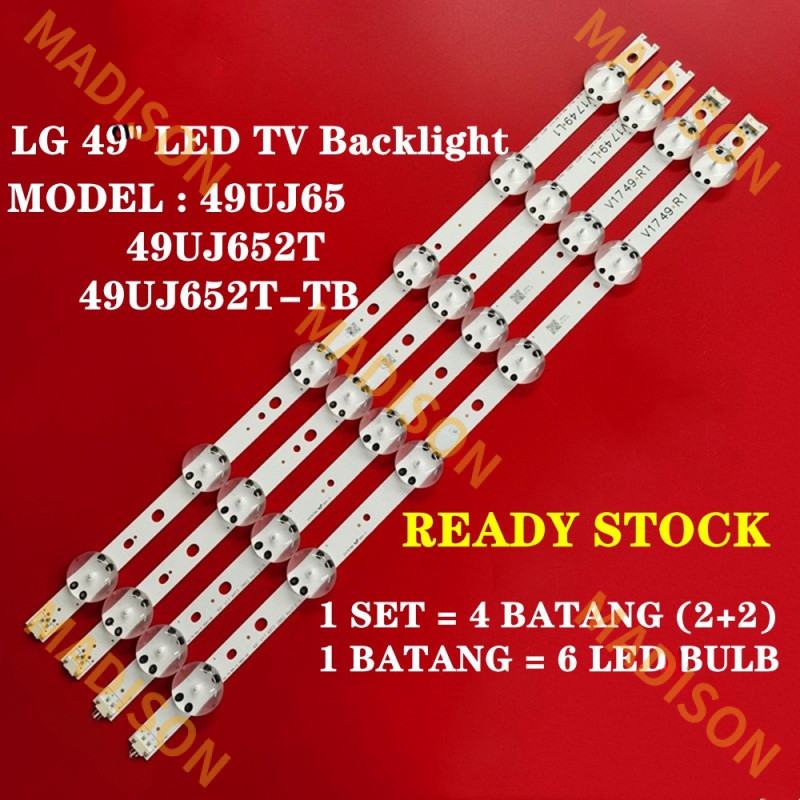 49 นิ้ว (ใหม่) 49uj65/49uj652t/49uj652t-tb LG LED TV backlight (พร้อมส่ง) 49uj652 1 ชุด ttb () (พร้อ