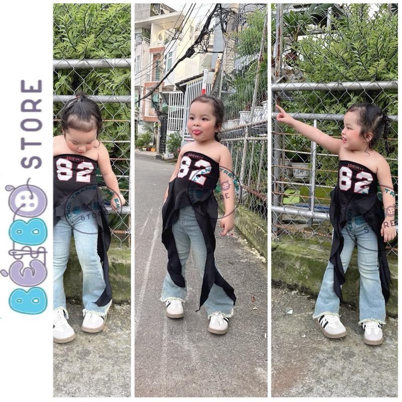 ท่อบนสําหรับสาวๆออกแบบสายรัดพู่และพิมพ์เงินบุคลิกภาพสุดสําหรับสาวๆที่ใช้งานสําหรับเด็กที่จะสวมใส่เต้นรําและออกไป