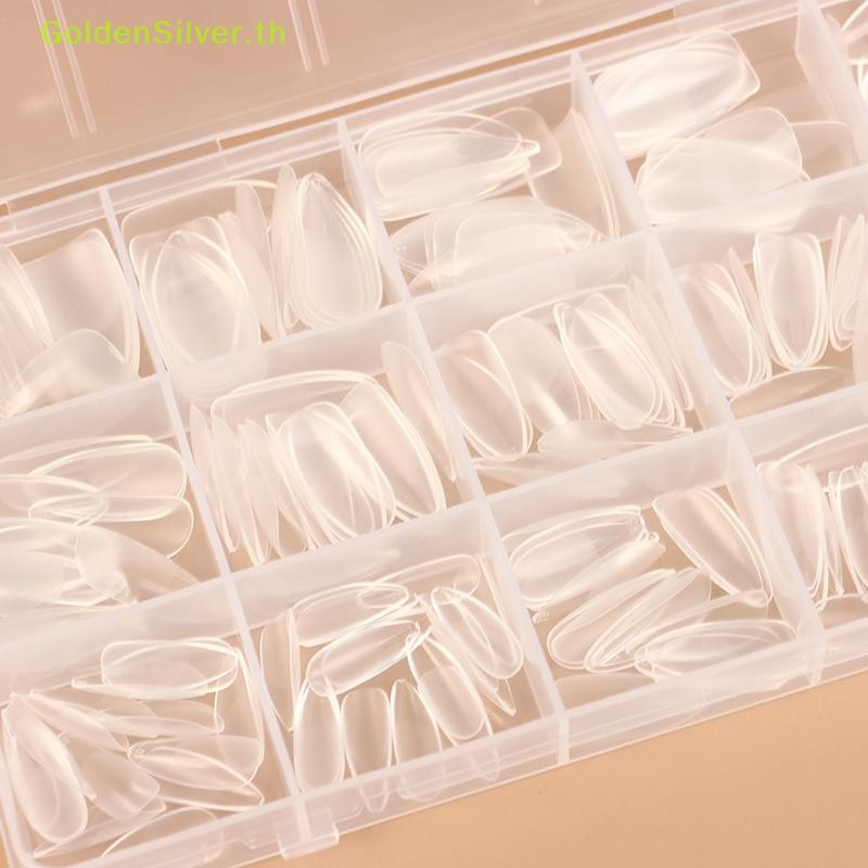 Goldensilver 240 ชิ้น/กล่องเล็บเคล็ดลับอุปกรณ์,คลุมทั้งหมดเล็บปลอมเคล็ดลับสําหรับเล็บอะคริลิคเจล,สั้นพิเศษอัลมอนด์เล็บเคล็ดลับสแควร์ขนาดกลาง TH - รูปที่ 4