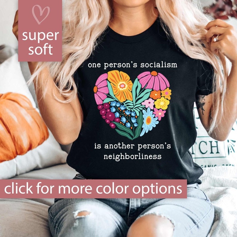 Democrat Shirt for Women, One Persons Socialism Tshirt for Election 2024 T-Shirt, Floral Political T