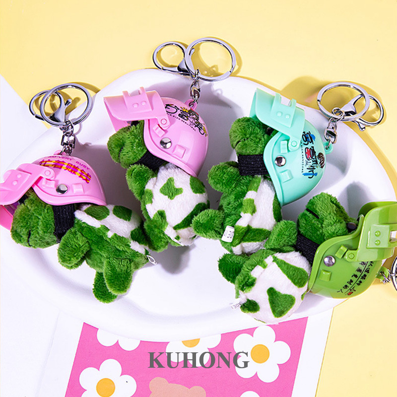 Kuhong สวมหมวกกันน็อคเต่าพวงกุญแจน่ารักตุ๊กตาพวงกุญแจจี้กระเป๋าเครื่องประดับอุปกรณ์เสริมสําหรับตกแต่งรถ Party
