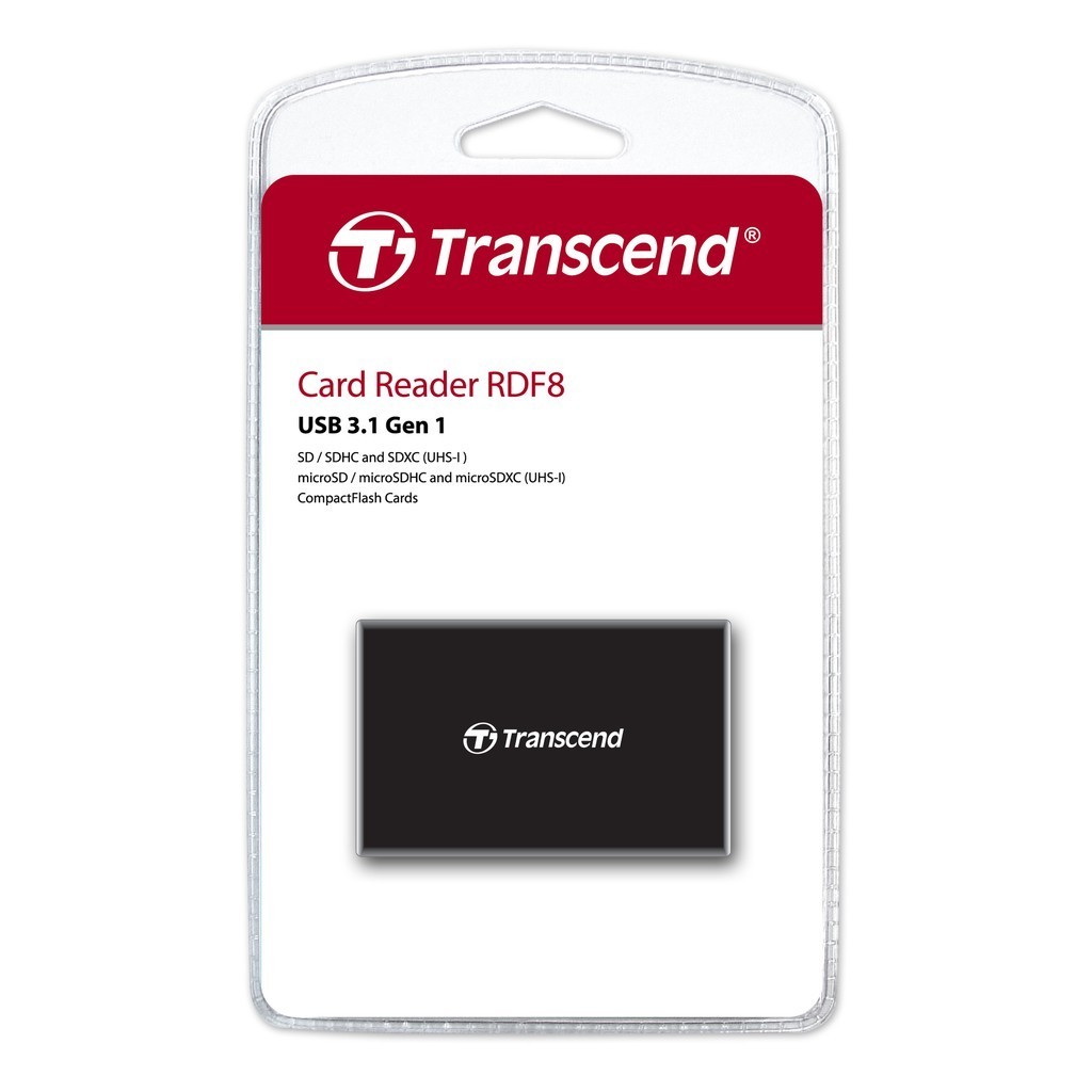 ส่งด่วน CARD READER USB 3.1 Transcend  - Black (การ์ดรีดเดอร์) (TS-RDF8K2)